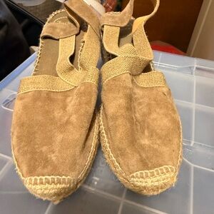 Tan Suede Espadrille Sandals